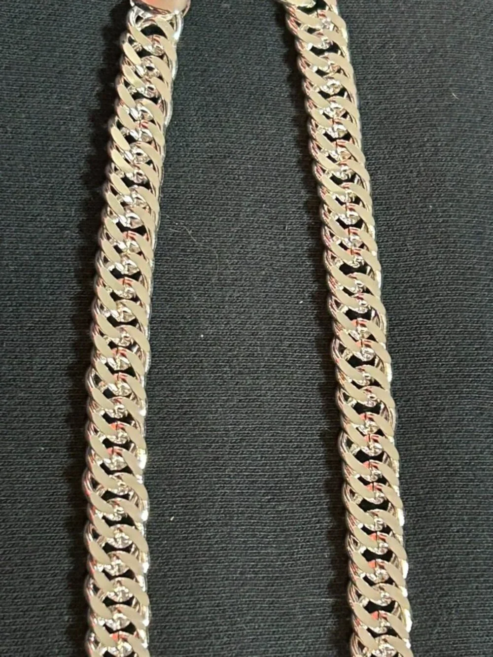Men's Silver Double Cuban Link Chain Heavy Twist Curb Grumetta Necklace Statemen